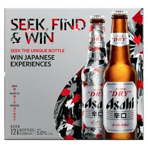 Asahi Super Dry Lager Beer Bottles 12x330ml