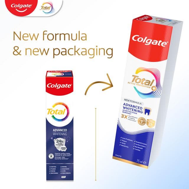 Colgate Total Active Prevention + Advanced Teeth Whitening Toothpaste 75ml - gallery image 6