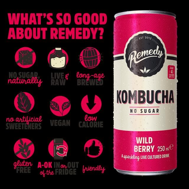 Remedy Wild Berry Kombucha 4x330ml - gallery image 2
