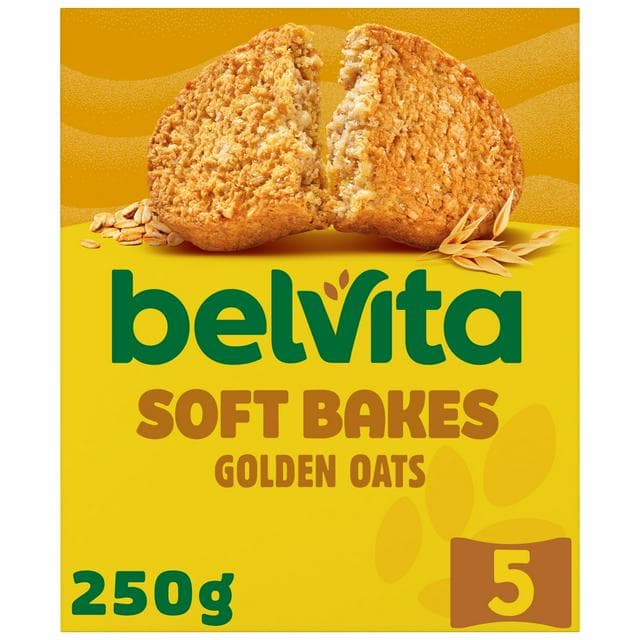 Belvita 5 x 50g Soft Bakes Multipack Golden Oats Cereal Snack Bars - gallery image 1