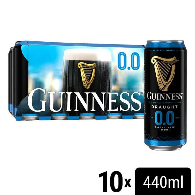 Guinness Draught 0.0% Alcohol Free Beer 10 x 440ml - gallery image 1