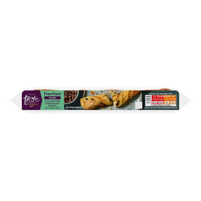 Sainsbury's Free From All Butter Chocolate Twists, Taste the Difference x2 140g - gallery image 1