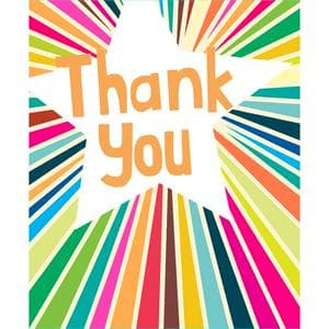 Paper Salad Thank You Colourful Star Design Greeting Card