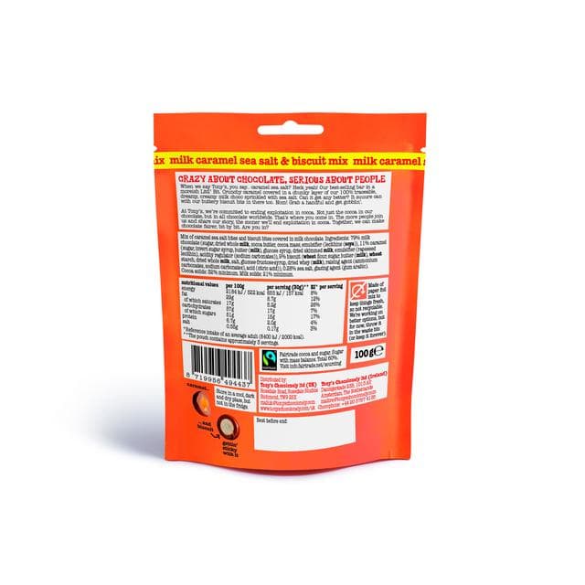 Tony's Chocolonely Littl' Bits Milk Caramel Sea Salt & Biscuit Mix 100g - gallery image 2