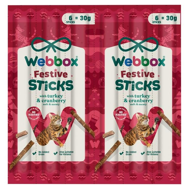 Webbox Festive Sticks 6 x 5g Turkey & Cranberry Dog Treats - gallery image 1