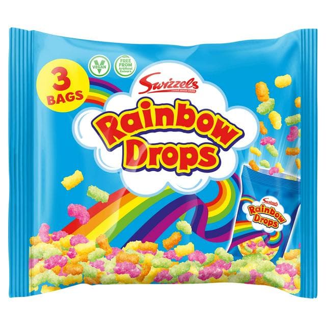 Swizzels Rainbow Drops Bags 96g x3 - gallery image 1