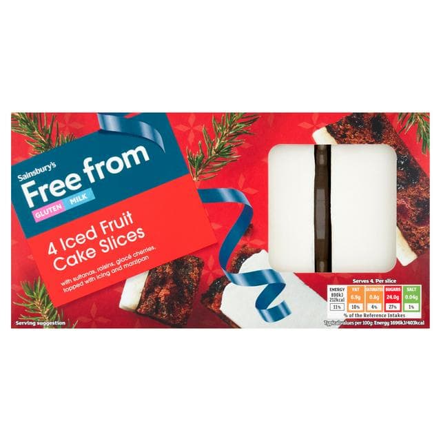 Sainsbury's Free From 4 x 210g Iced Fruit Multipack Cake Slices - gallery image 1