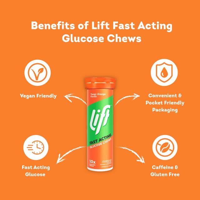 Lift Tangy Orange Fast Acting Glucose Chews x10 40g - gallery image 2