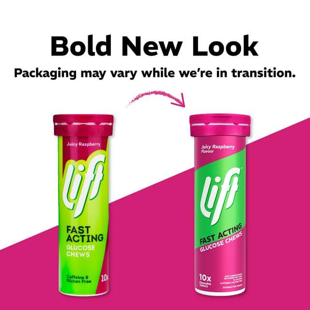 Lift Juicy Raspberry Fast Acting Glucose Chews x10 40g - gallery image 4