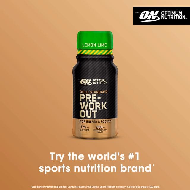 Optimum Nutrition Gold Standard Pre Workout Energy Shot Lemon Lime Flavour single serve 60ml - gallery image 3