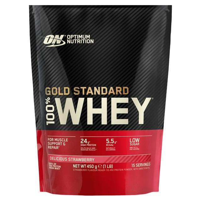 Optimum Nutrition Gold Standard Whey Protein Powder Delicious Strawberry Flavour 15 servings 450g - gallery image 1