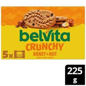 Belvita 5 x 45g Honey & Nut with Chocolate Chips Multipack Cereal Snack Bars