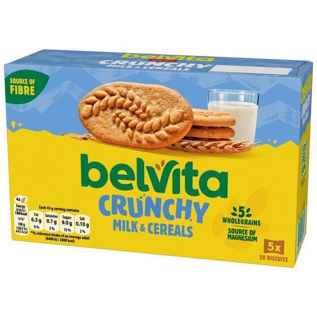 Belvita 5 x 45g Milk & Cereal Multipack Biscuit Snack Bars - gallery image 3