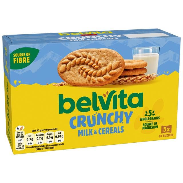 Belvita 5 x 45g Milk & Cereal Multipack Biscuit Snack Bars - gallery image 4