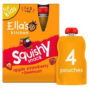Ella's Kitchen Organic Strawberry & Beetroot Kids Snack Multipack Smoothie Pouch 3+ Years 4x100g