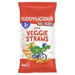 Kiddylicious Pizza Flavoured Veggie Straws Kids Snacks 4x12g