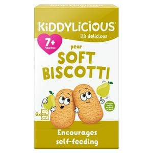 Kiddylicious Pear Soft Biscotti Baby Snacks 6x20g