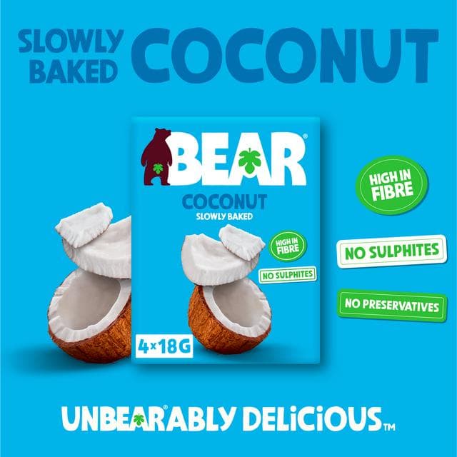 BEAR Fruit Dried Coconut Chips 4x18g - gallery image 3