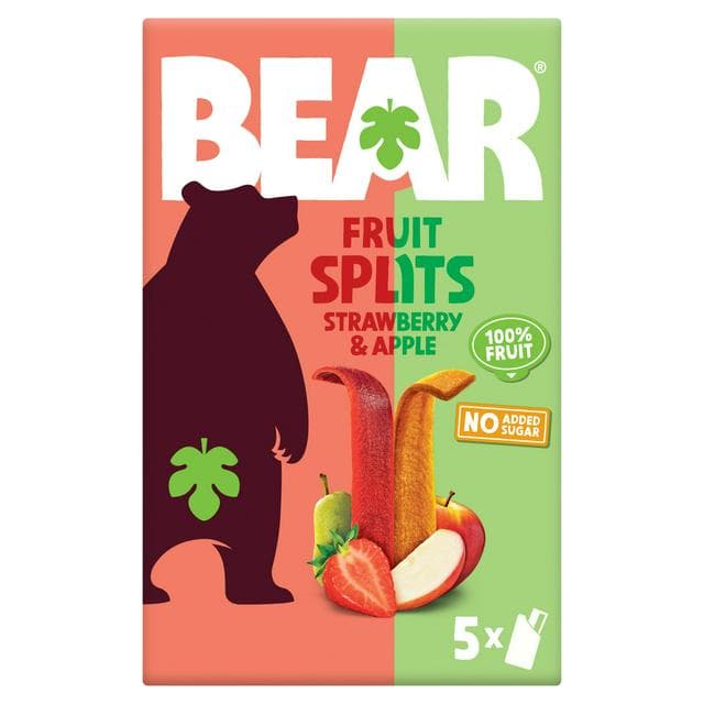 BEAR Fruit Splits Strawberry & Apple Multipack 5x20g - gallery image 1