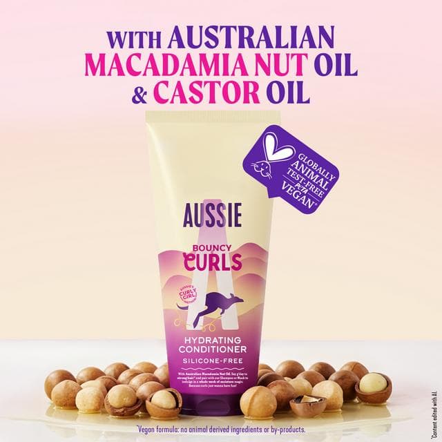 Aussie Bouncy Curls Jojoba Macadamia Nut & Coconut Oils Conditioner For Wavy & Curly Hair - gallery image 4
