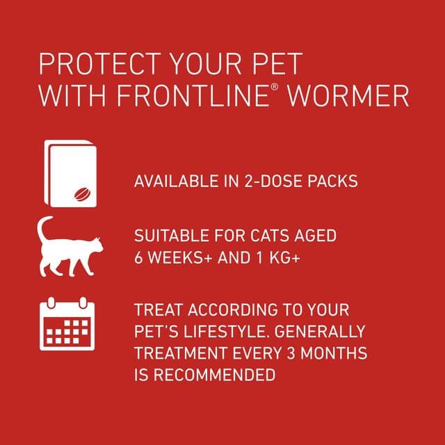 Frontline Wormer Film Coated Flavoured Tablets For Cats x2 230/20mg - gallery image 5