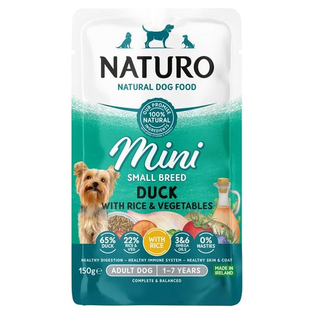 Naturo Natural Pet Adult Dog Food Mini Duck with Rice & Vegetables 1-7 Years 150g - gallery image 1