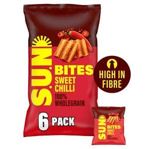 Sun Bites 6 x 25g Ripened Sweet Chilli Multipack Snacks Crisps