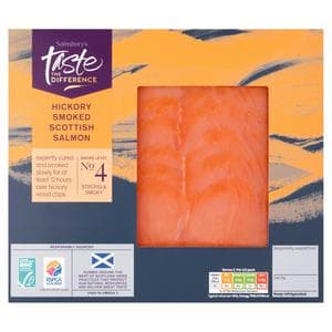 Sainsbury's ASC Scottish Hickory Wood Smoked Salmon, Taste the Difference 100g (Ready To Eat)