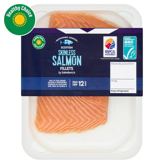 Sainsbury's 2 Skinless Scottish Salmon Fillets 220g - gallery image 1