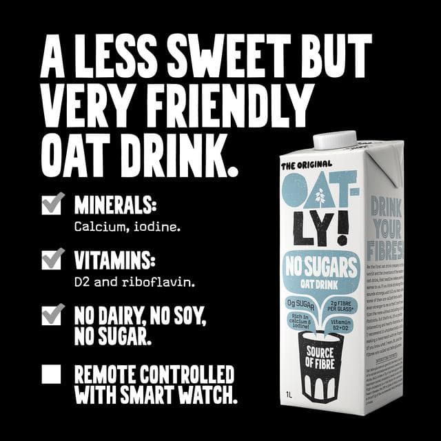 Oatly No Sugars Long Life Oat Drink 1L - gallery image 2