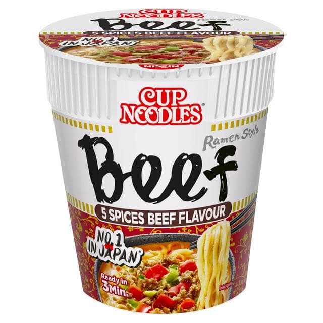 Nissin Cup Noodles 5 Spices Beef Flavour Instant Ramen Style Pot 64g - gallery image 1