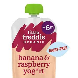 Little Freddie Organic Dairy Free Banana & Raspberry Yoghurt Baby Food Pouch 6+ Months 90g