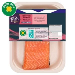 Sainsbury's Skin on ASC lightly Smoked Scottish Salmon Fillets, Taste the Difference x2 240g