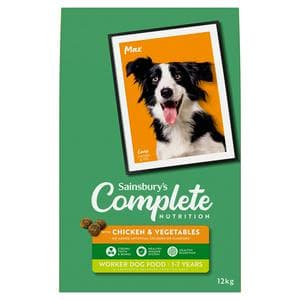 Sainsbury's 12kg Complete Nutrition with Chicken & Vegetables 1 - 7 Years Worker Dog Food