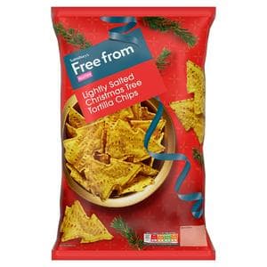 Sainsbury's Free From Lightly Salted Christmas Tree Tortilla Chips 200g
