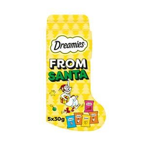 Dreamies From Santa 150g Christmas Biscuit Stocking Mixed Cat Treats