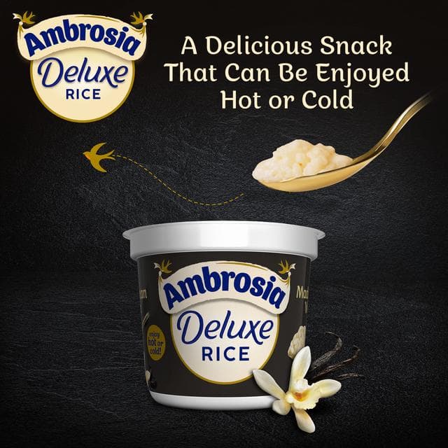 Ambrosia Deluxe 2 x 110g Madagascan Vanilla Rice Pudding Dessert Snack Pots - gallery image 5