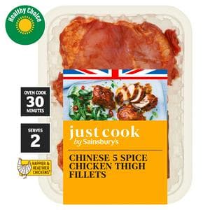Sainsbury's Just Cook British Chicken Thigh Fillets with Sticky Chinese 5 Spice 380g