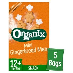 Organix 5 x 20g 12+ Months Mini Gingerbread Men Biscuits Toddler Multipack Snacks