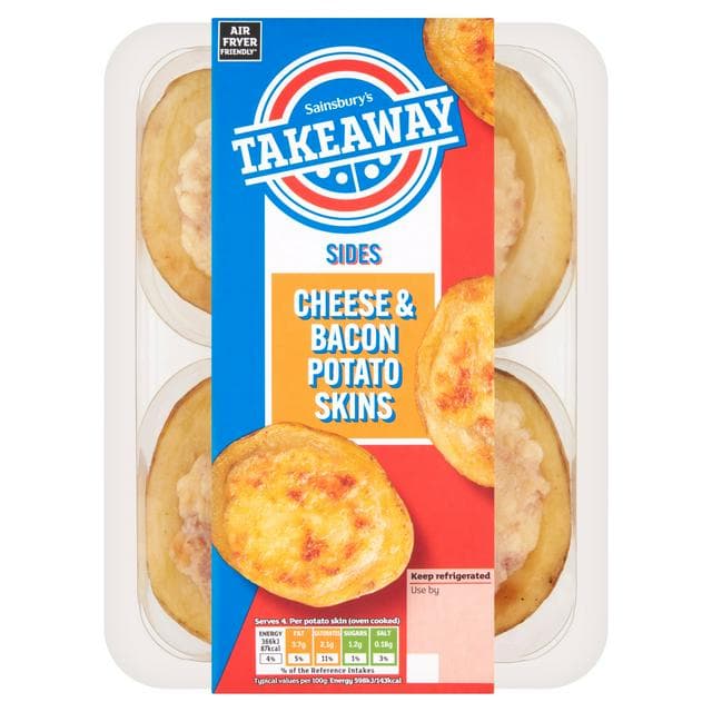 Sainsbury's Cheese & Bacon Potato Skins x4 256g - gallery image 1