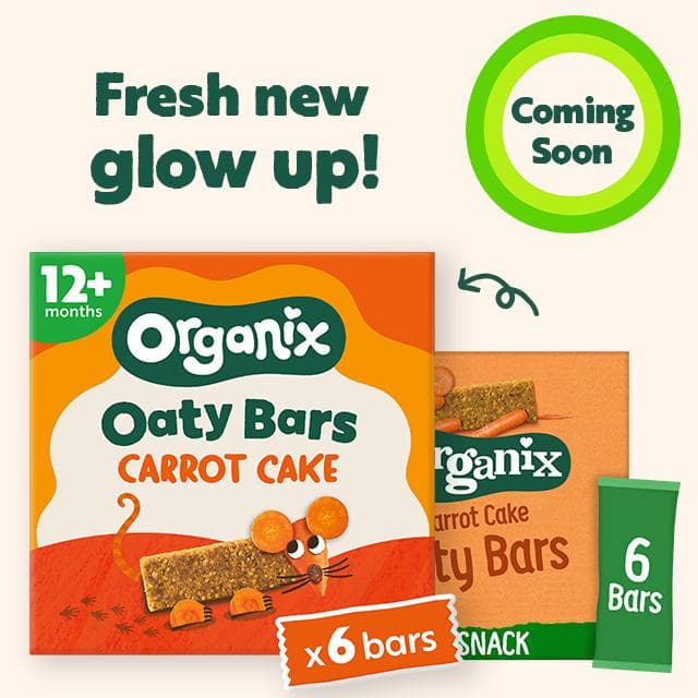 Organix 6 x 23g Carrot Cake Oaty Bars Toddler Multipack Snacks - gallery image 2