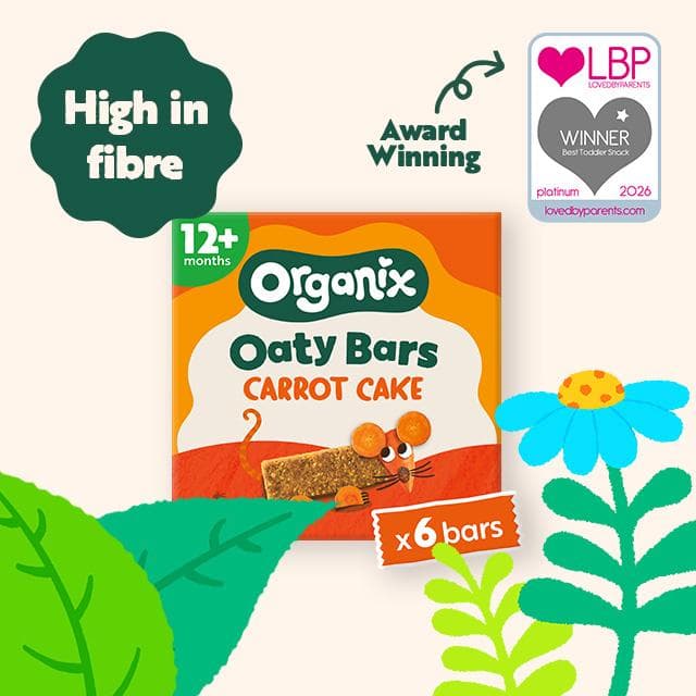 Organix 6 x 23g Carrot Cake Oaty Bars Toddler Multipack Snacks - gallery image 3