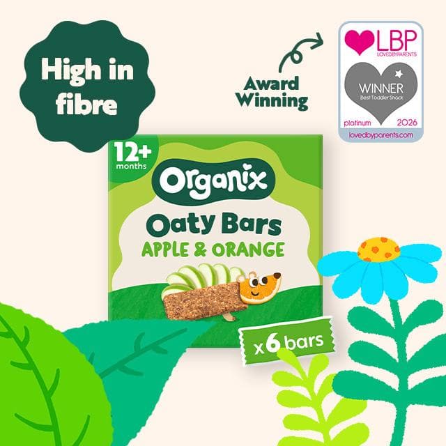 Organix 6 x 23g Apple & Orange Oaty Bars Toddler Multipack Snacks - gallery image 3