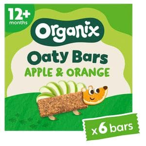 Organix 6 x 23g Apple & Orange Oaty Bars Toddler Multipack Snacks