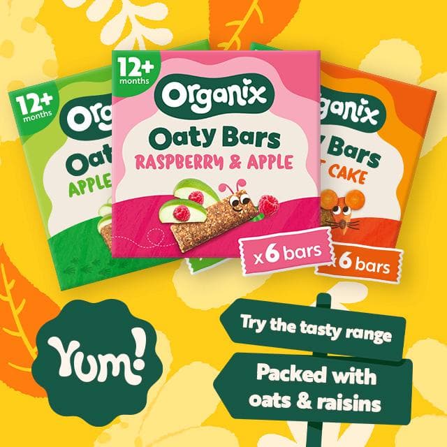 Organix 6 x 23g Raspberry & Apple Oaty Bars Toddler Multipack Snacks - gallery image 4