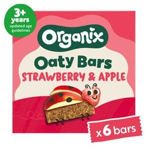 Organix 6 x 23g Strawberry & Apple Oaty Bars Toddler Multipack Snacks