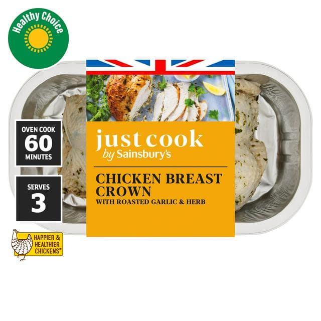 Sainsbury's Just Cook British Chicken Breast Garlic Crown 520g - gallery image 1