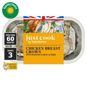 Sainsbury's Just Cook British Chicken Breast Garlic Crown 520g