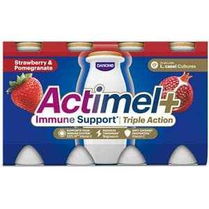 Actimel Triple Action Strawberry & Pomegranate Yoghurt Drink 8 x 100g