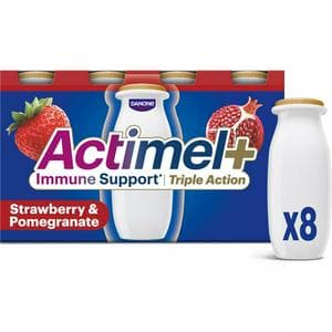 Actimel Triple Action Strawberry & Pomegranate Yoghurt Drink 8 x 100g